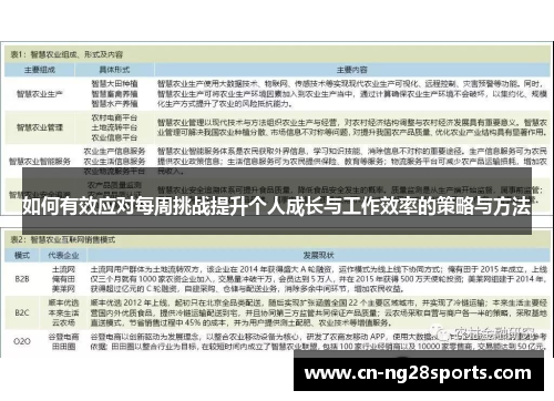 如何有效应对每周挑战提升个人成长与工作效率的策略与方法 如何有效应对每周挑战提升个人成长与工作效率的策略与方法